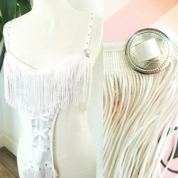Victoria's Secret Vintage Sexy Little Things Cowgirl Bodysuit Lingerie Fringe - Picture 2 of 16